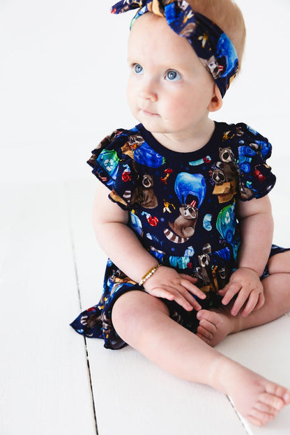 Nocturnal Nonsense Bodysuit Twirl Dress - Jammie Session