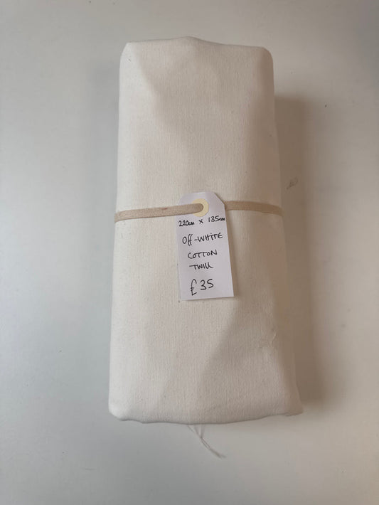 Off-White Cotton Twill Remnant