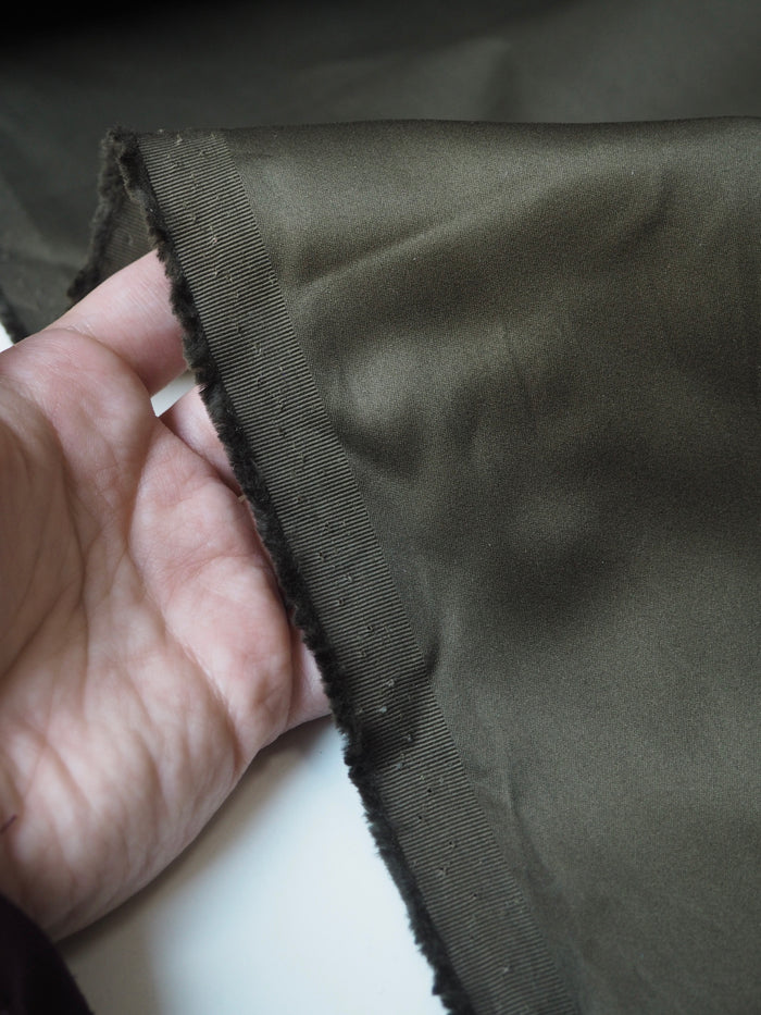 Olive Green Cotton Satin
