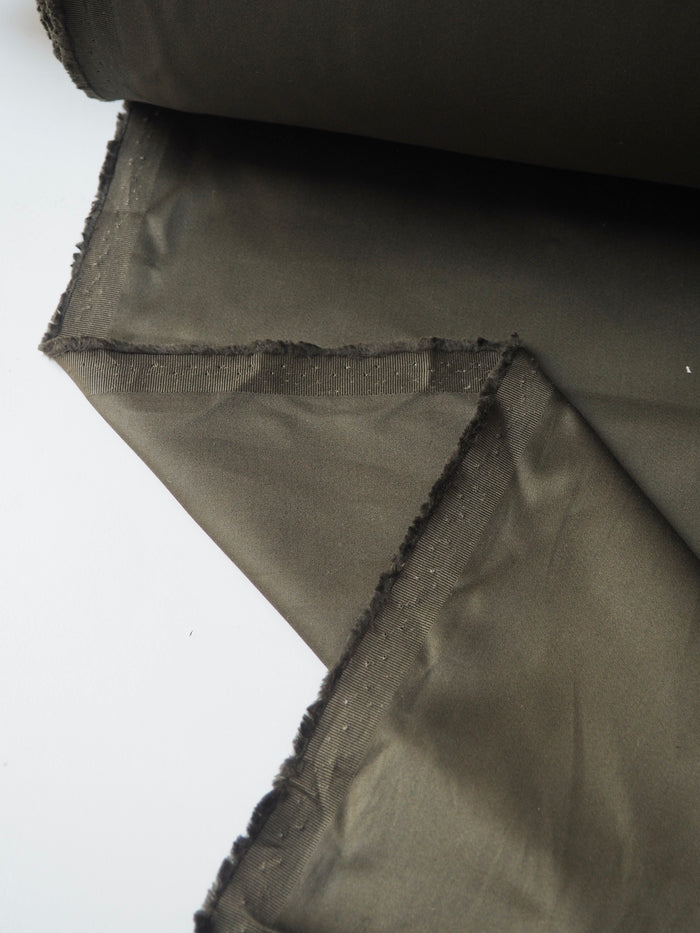 Olive Green Cotton Satin