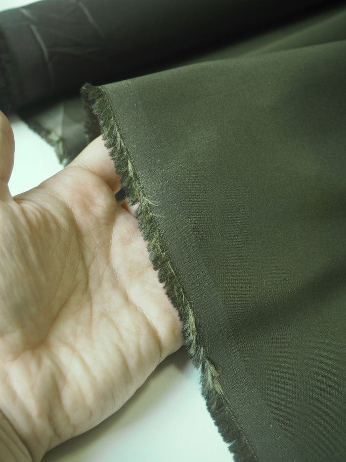 Olive Lightweight Structured Silk Blend