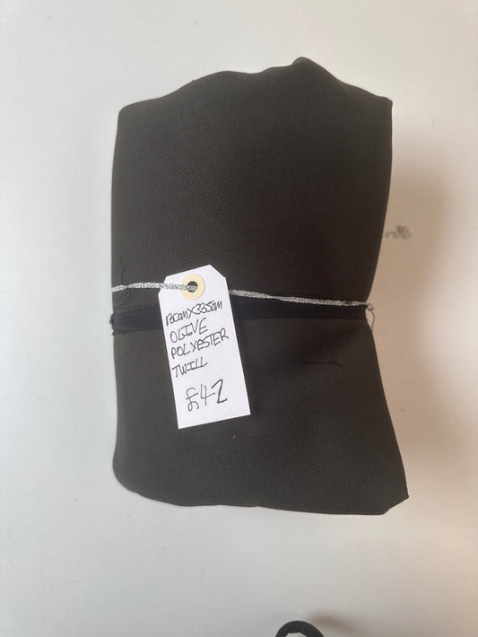 Olive Polyester Twill Remnant