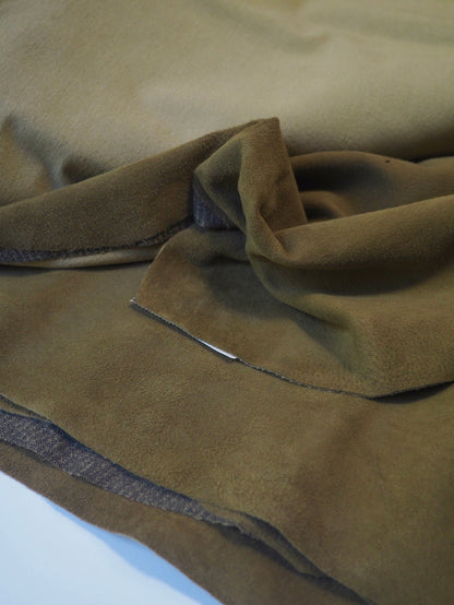 Olive Stretch Bonded Suede