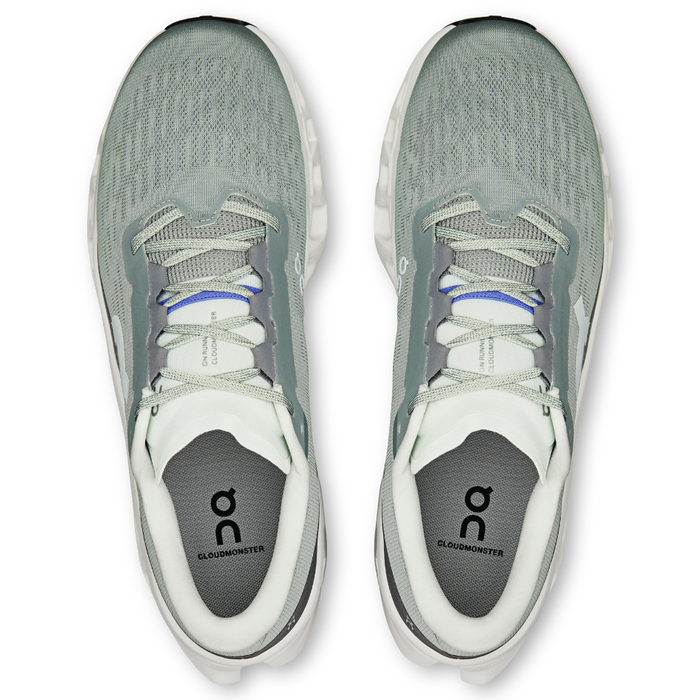 On Men's Cloudmonster 3 Running Shoes in Tin/Ivory SS26