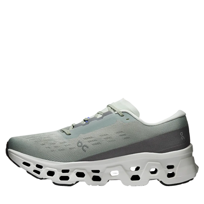 On Men's Cloudmonster 3 Running Shoes in Tin/Ivory SS26