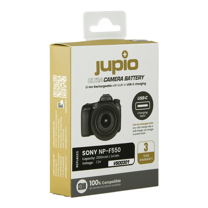 OPEN BOX - Jupio NP-F550 ULTRA C (USB-C input) 3350mAh