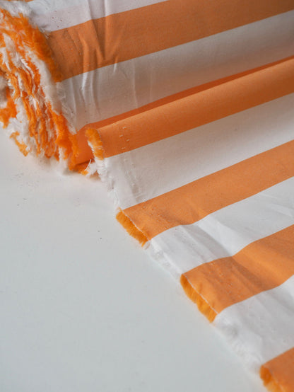 Orange Stripe Cotton Poplin