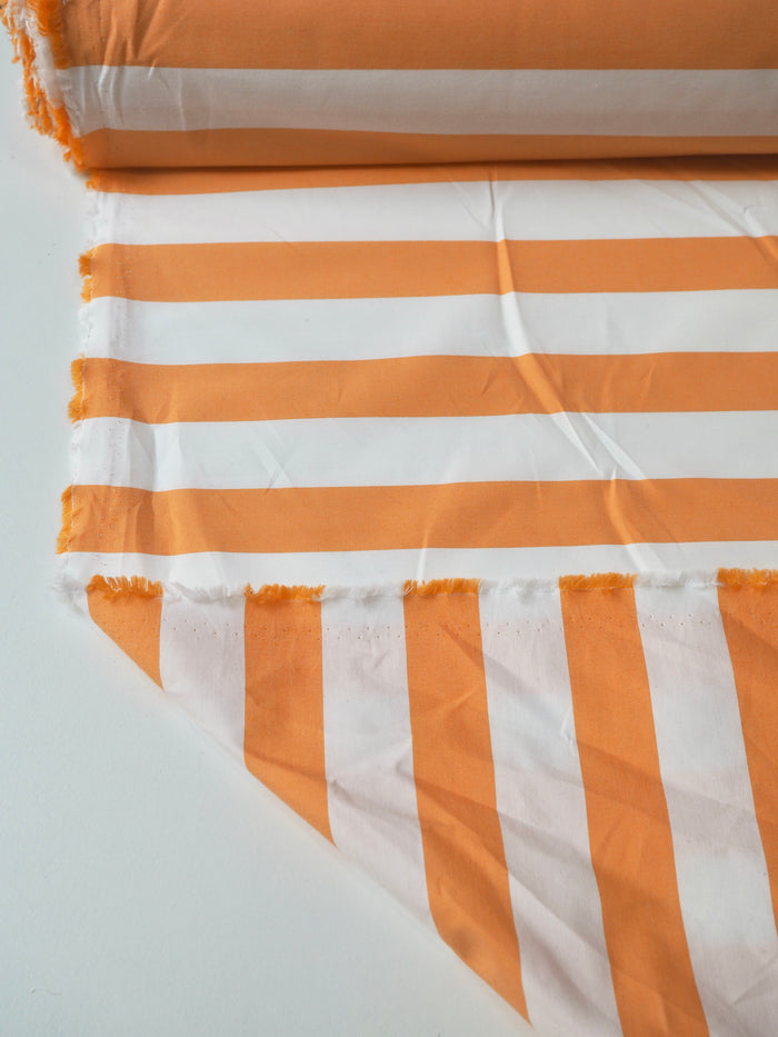 Orange Stripe Cotton Poplin
