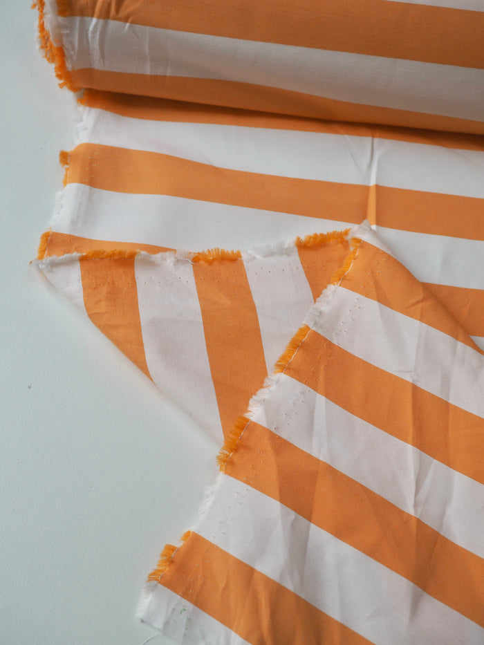 Orange Stripe Cotton Poplin