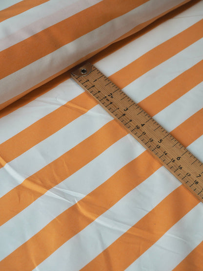 Orange Stripe Cotton Poplin