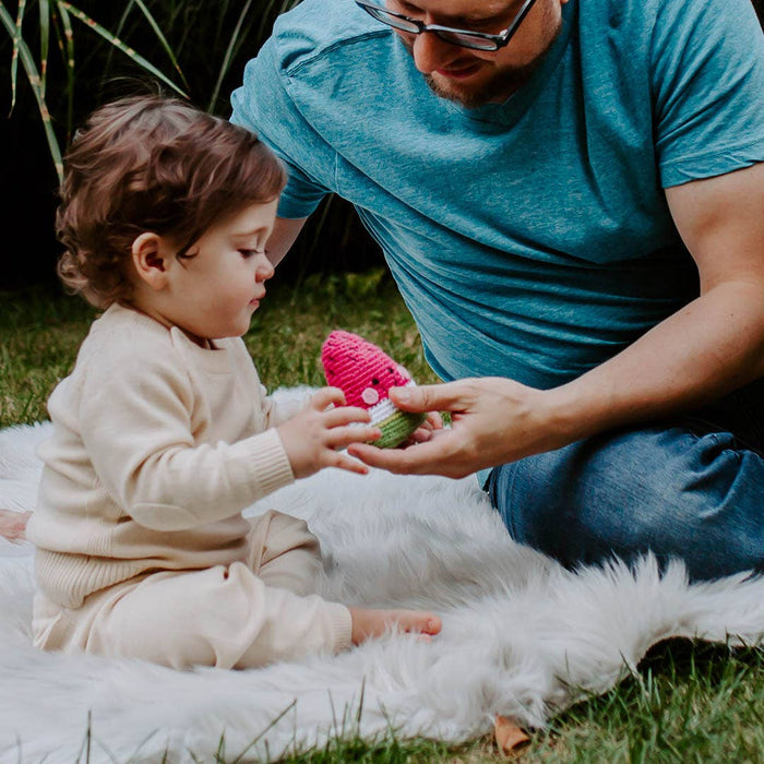 Organic Cotton Watermelon Rattle