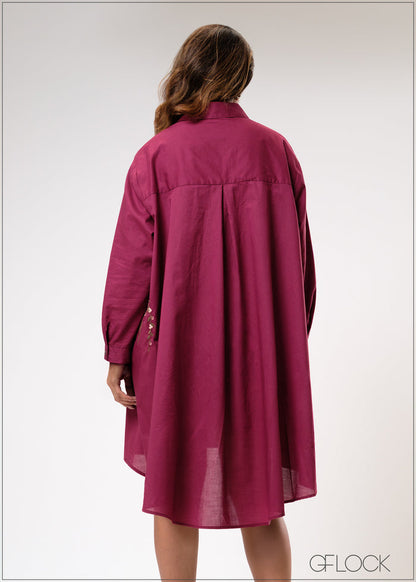 Oversized Embroidered Dress - 310725