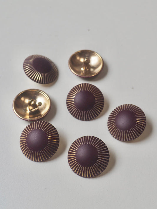 Oxblood + Gold Shank Buttons 25mm/40L