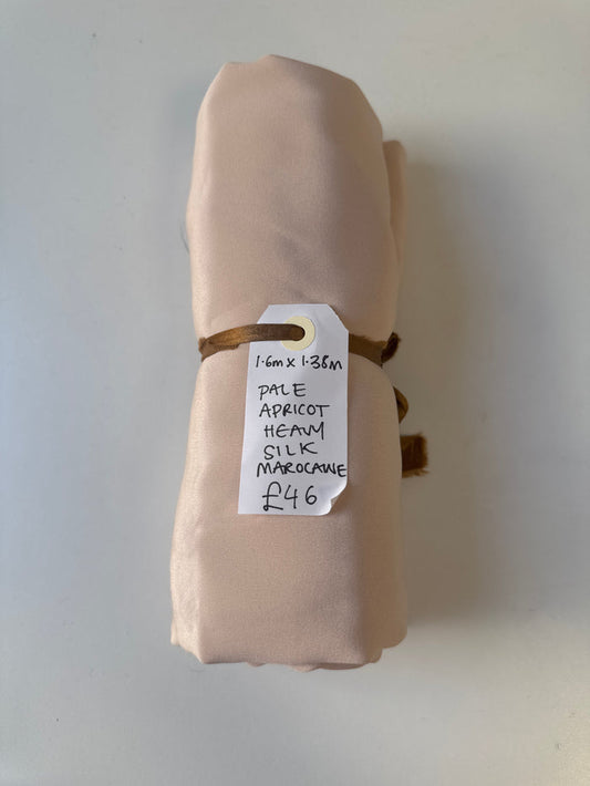 Pale Apricot Heavy Silk Marocain Remnant