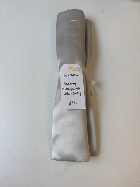 Pale Grey Viscose/Acetate Satin Lining Remnant