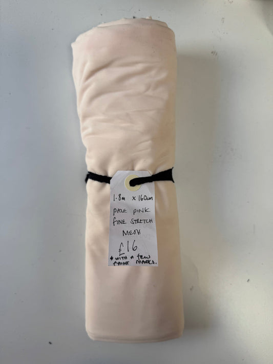 Pale Pink Fine Stretch Mesh Remnant