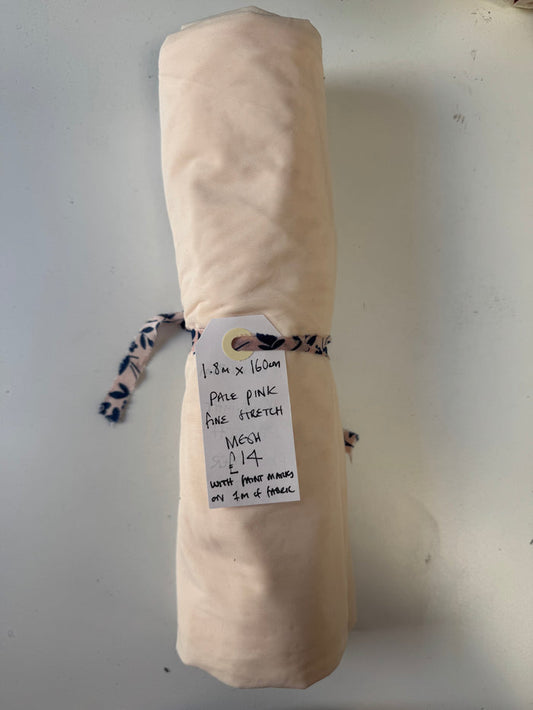 Pale Pink Fine Stretch Mesh Remnant