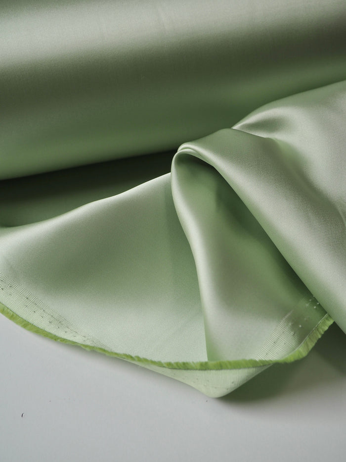 Pale Pistachio Heavy Viscose Satin