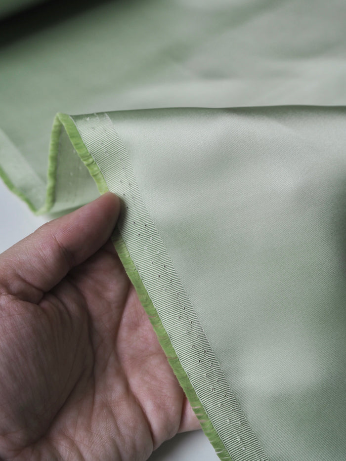 Pale Pistachio Heavy Viscose Satin