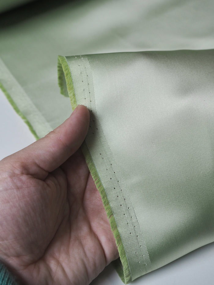 Pale Pistachio Heavy Viscose Satin