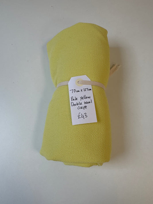 Pale Yellow Double Wool Crepe Remnant