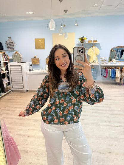 palm green blouse