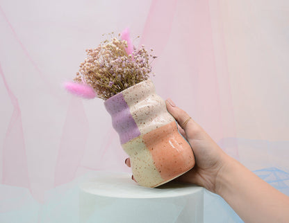 Pastel Checkered Vase - Juice Ceramics