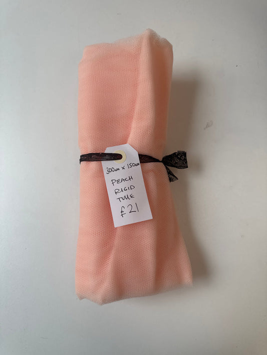 Peach Rigid Tulle Remnant