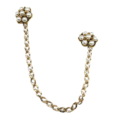 Pearls Chain Pocket lapel Pin & Collar Pin Brooch