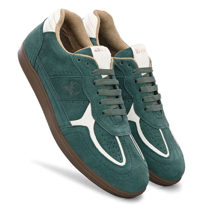 PhoeniXX v2.0 Suede Leather Sneakers – Forest Green & White Unisex (HRLPNX02FGN)