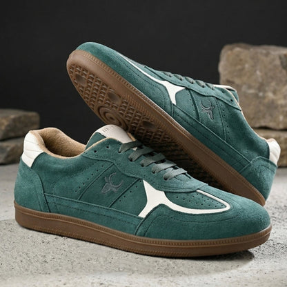 PhoeniXX v2.0 Suede Leather Sneakers – Forest Green & White Unisex (HRLPNX02FGN)