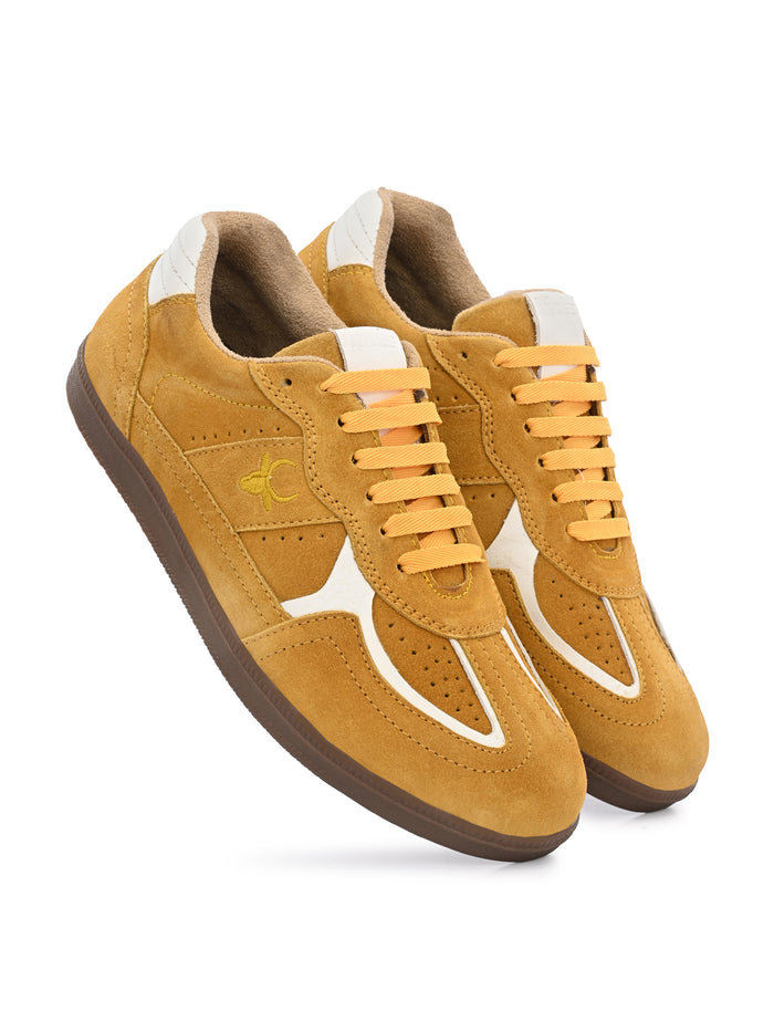 PhoeniXX v5.0 Suede Leather Sneakers – Mustard Yellow & White Unisex (HRLPNX05YLW)