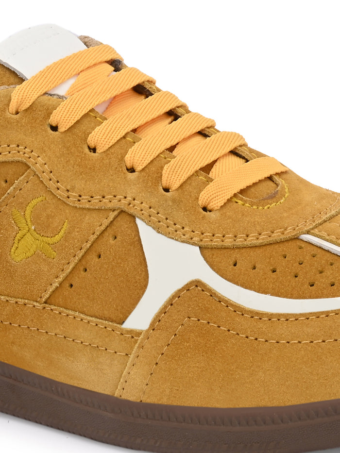 PhoeniXX v5.0 Suede Leather Sneakers – Mustard Yellow & White Unisex (HRLPNX05YLW)