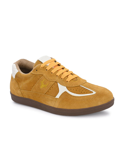 PhoeniXX v5.0 Suede Leather Sneakers – Mustard Yellow & White Unisex (HRLPNX05YLW)