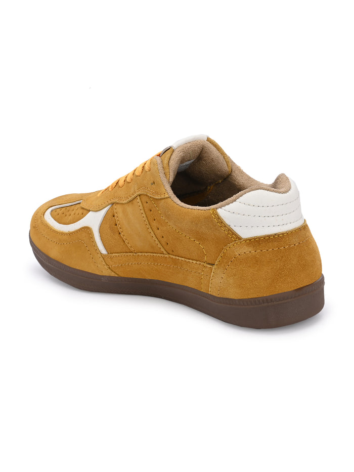 PhoeniXX v5.0 Suede Leather Sneakers – Mustard Yellow & White Unisex (HRLPNX05YLW)