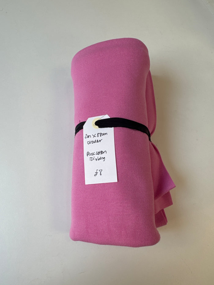 Pink Cotton Ribbing Remnant