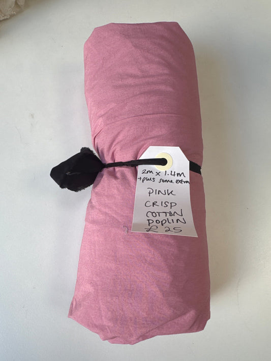 Pink Crisp Cotton Poplin Remnant