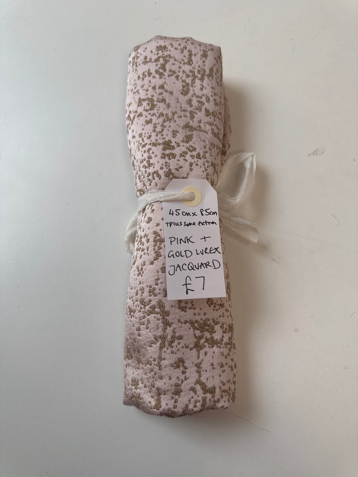 Pink + Gold Lurex Jacquard Remnant