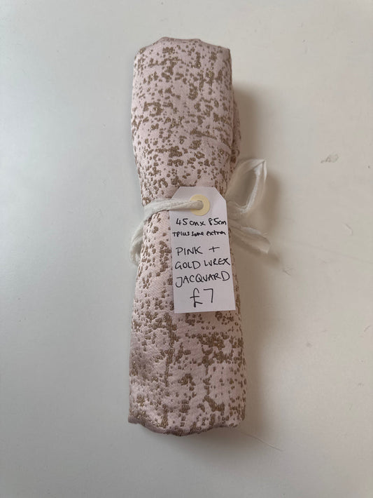 Pink + Gold Lurex Jacquard Remnant