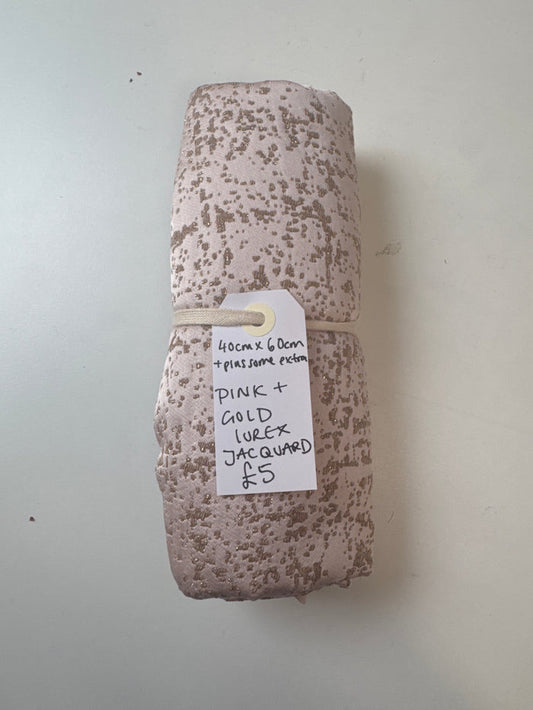 Pink + Gold Lurex Jacquard Remnant