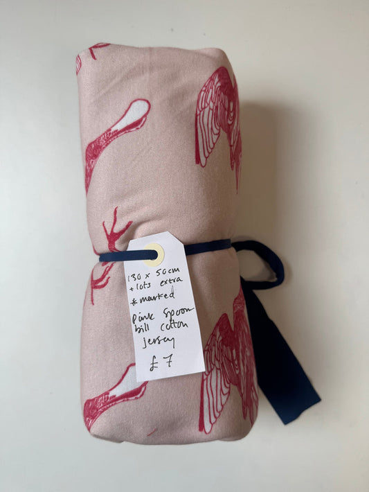 Pink Spoonbill Cotton Jersey Remnant