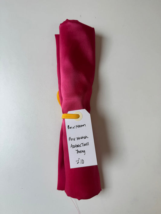 Pink Stretch Acetate Twill Lining Remnant