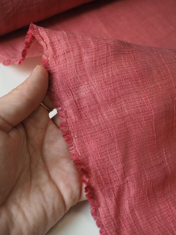 Pink Textured Sateen Jacquard