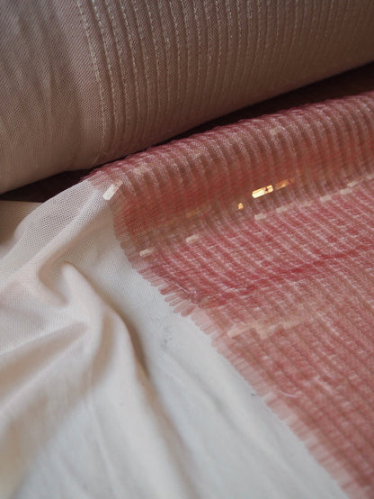 Pink Translucent Long Sequin Stretch Mesh