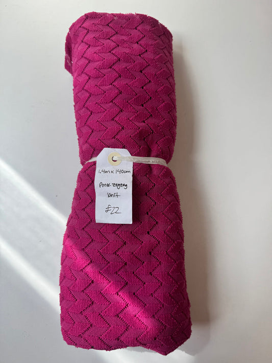 Pink Zigzag Knit Remnant