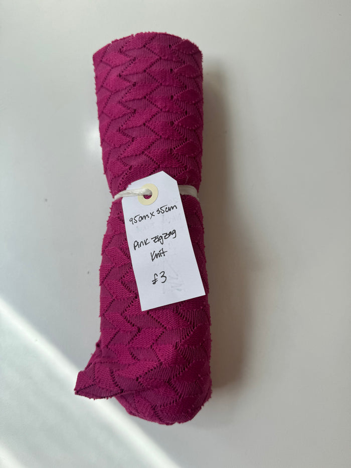 Pink Zigzag Knit Remnant