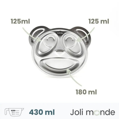 Plateau repas enfant inox compartimenté Joli Monde – Panda