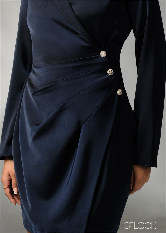 Pleat Detail Wrap Blazer Dress - 270625
