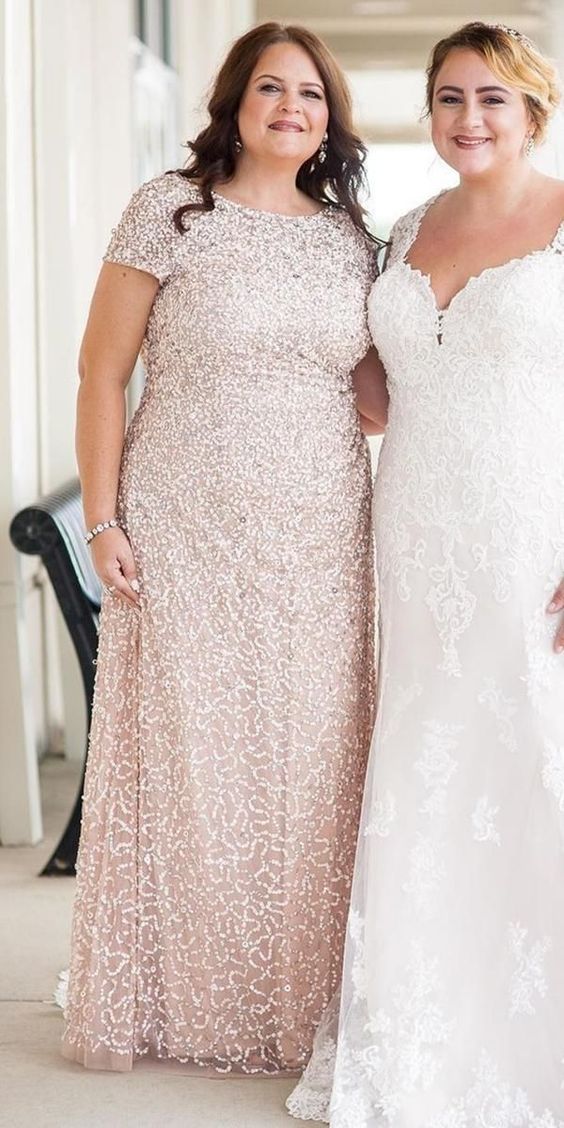 Plus Size Mother of the Bride Dresses 2023 with Short Sleeves