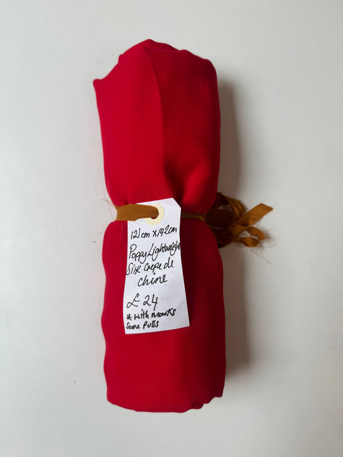 Poppy Lightweight Silk Crepe De Chine Remnant